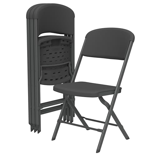 Lifetime Folding Chairs, Heavy Duty Foldable Chair Contoured for Comfort, 4-Pack