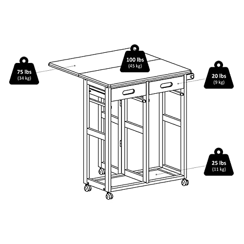Winsome Suzanne Space Saver Set, for Kitchen, 33", Coffee