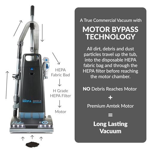 Prolux Upright Vacuum Cleaner with Sealed HEPA Filtration and On Board Tools