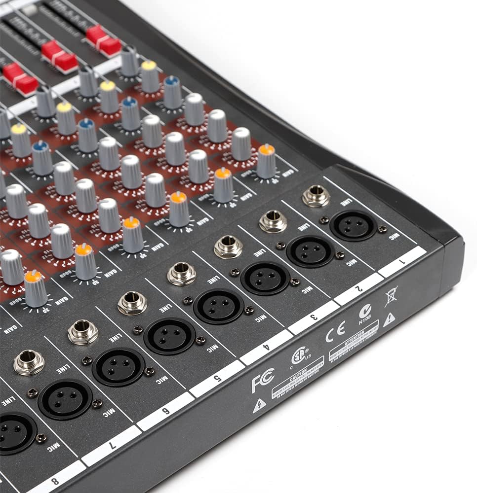 16-Channel Professional Mixer Audio, Bluetooth Console Audio Live DJ Power Mixing Amplifier Equipment with Bluetooth USB for Home KTV