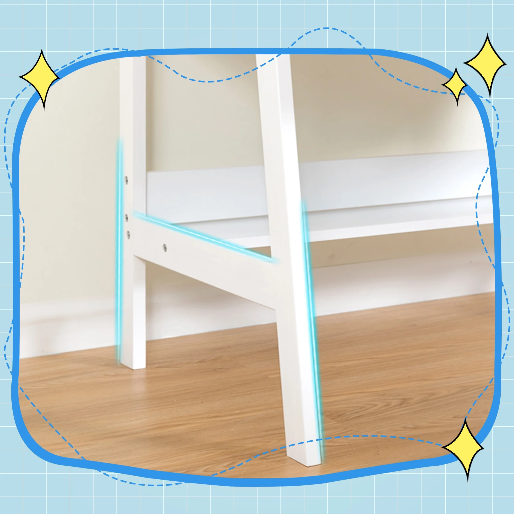 Kids Desk and Chair Set, White Wooden Study Desk for Kids with Drawers