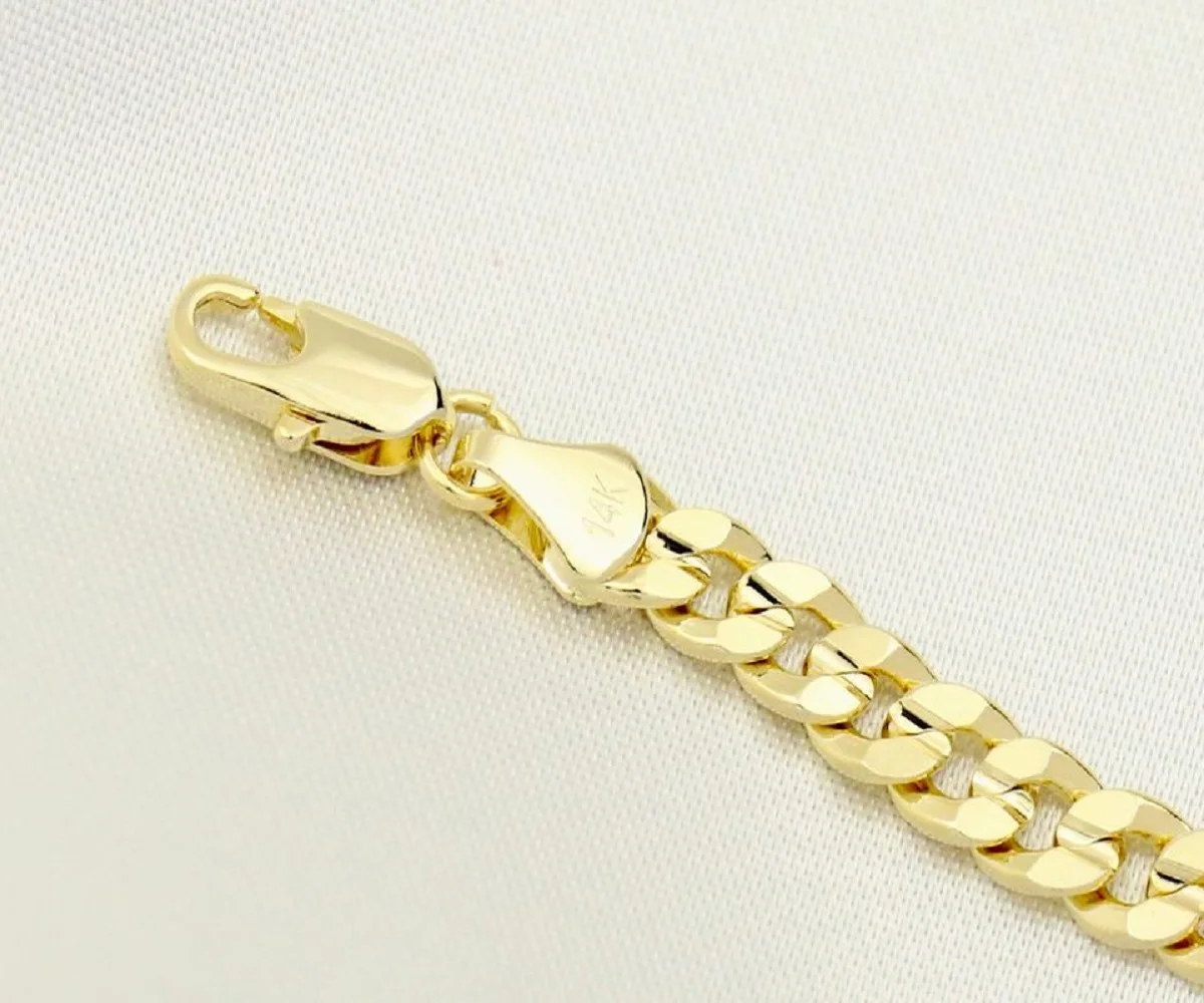 14K Bonded Gold Cuban Chain with Rose Cross Charm, Best Unisex Christmas Gift for Women, Men, Girlfriend, Boyfriend, Her, Bestfriend