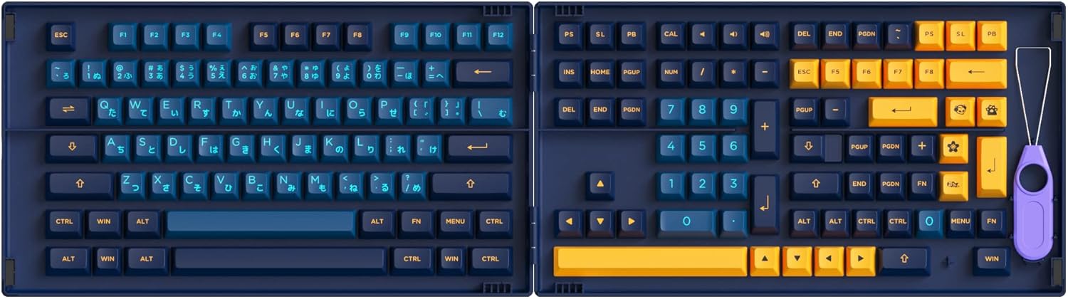 EPOMAKER AKKO LA 158 Keys ASA Profile Double-Shot PBT Full Keycaps Set, with Custom Storage Box for Mechanical Keyboard (LA ASA Keycaps)