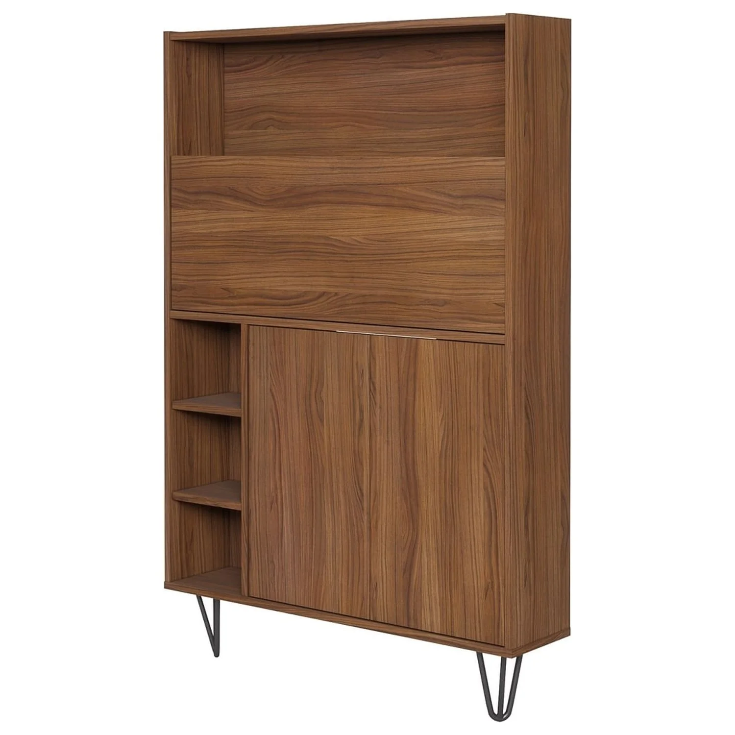 Homestock Artisanal Artistry 611031 Slim Secretary Desk, Walnut