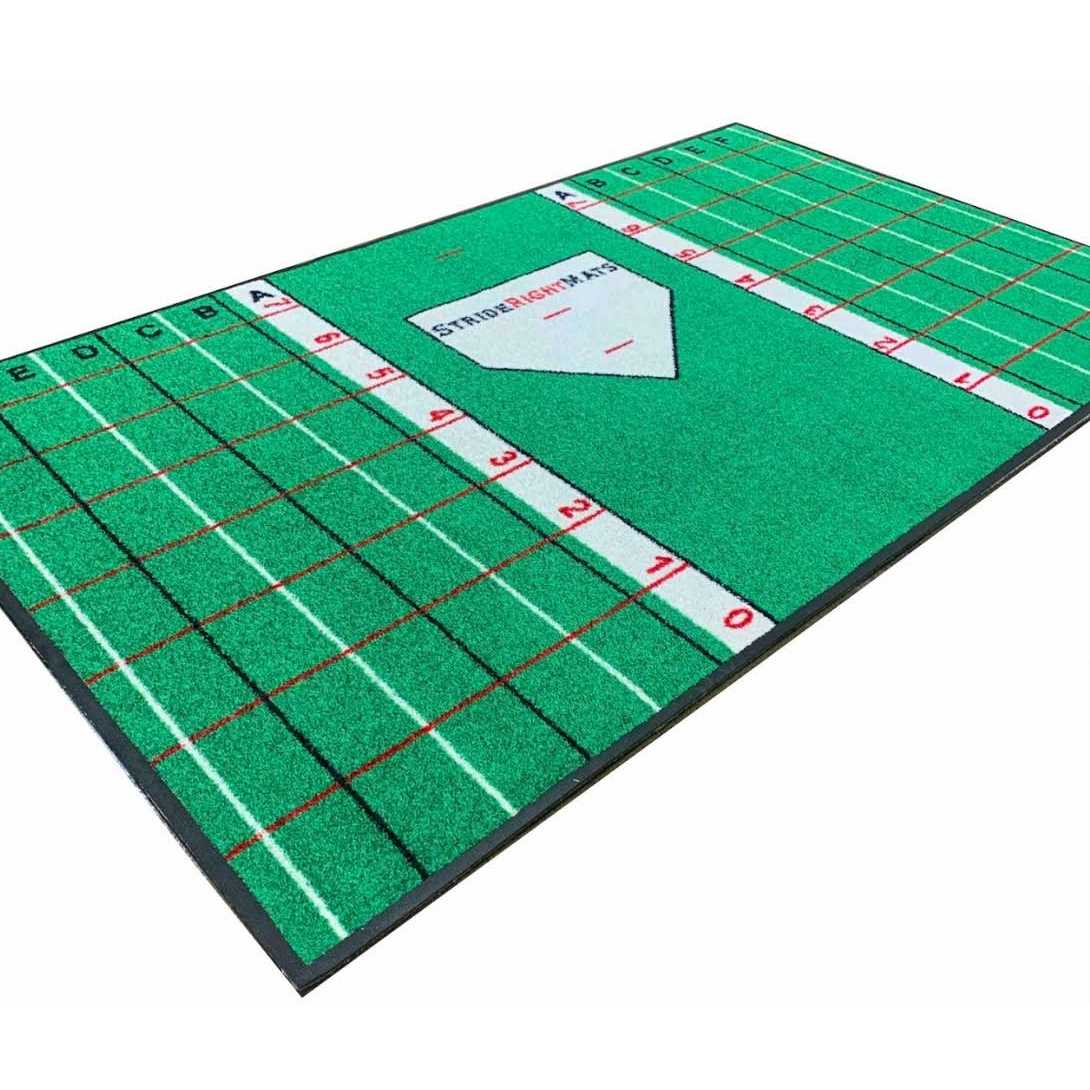 StrideRightMats Baseball Softball Hitting Batting Mat Dual Purpose Instructional Setup - Sports Supplies Online Store