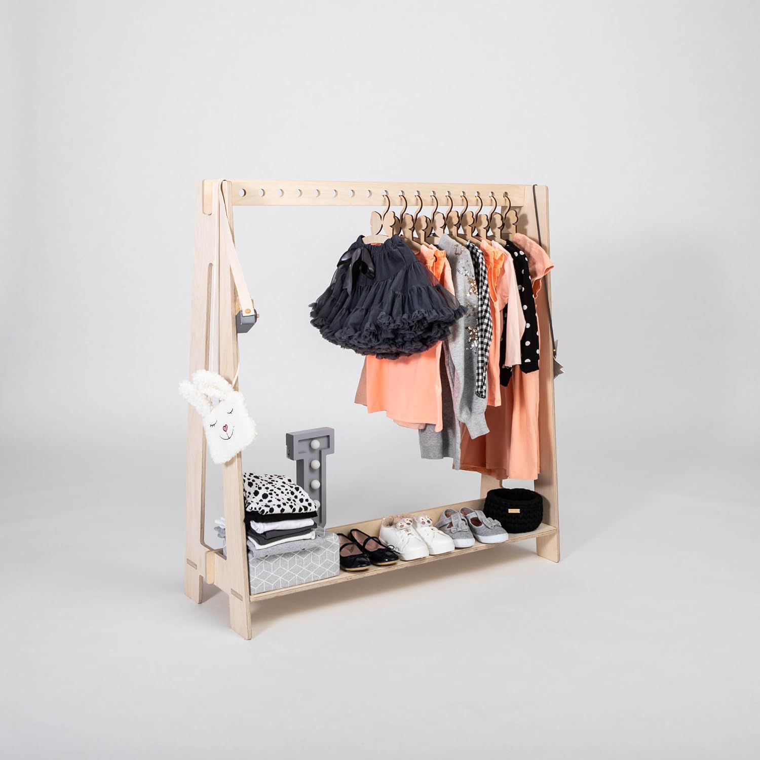 Clothing rack, Montessori children wardrobe, Shop display rack, Montessori clothing rack, Montessori furniture, Dress up station