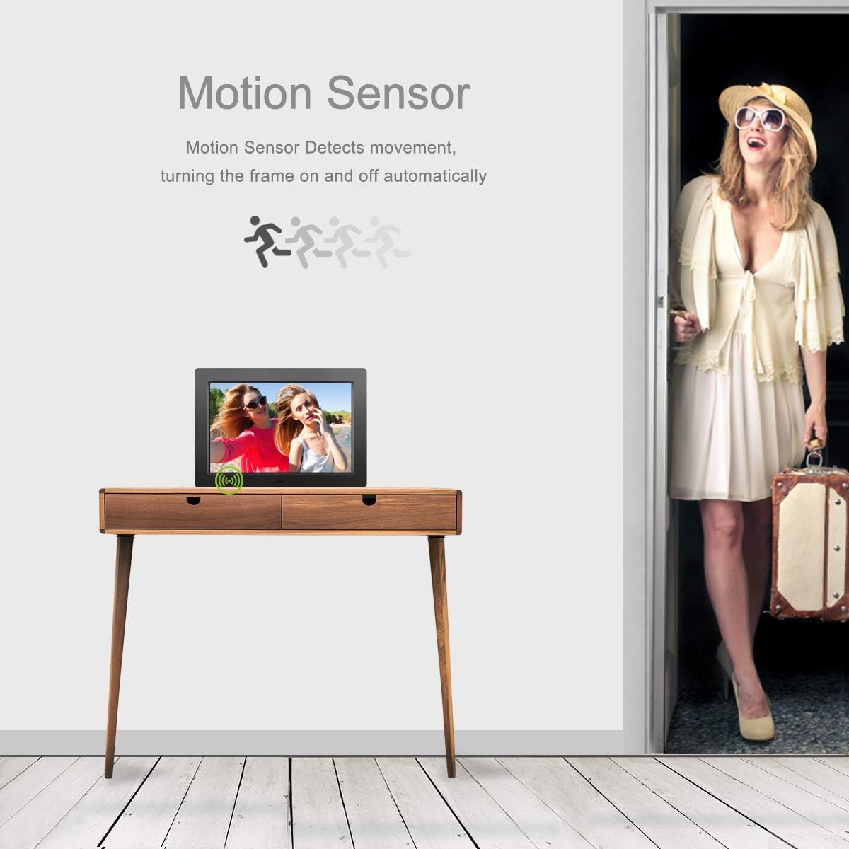Digital Frame for Photos 10 inch with Slideshow Digital Picture Frame with HD IPS Display Picture Frame with Motion Sensor/Video/Background