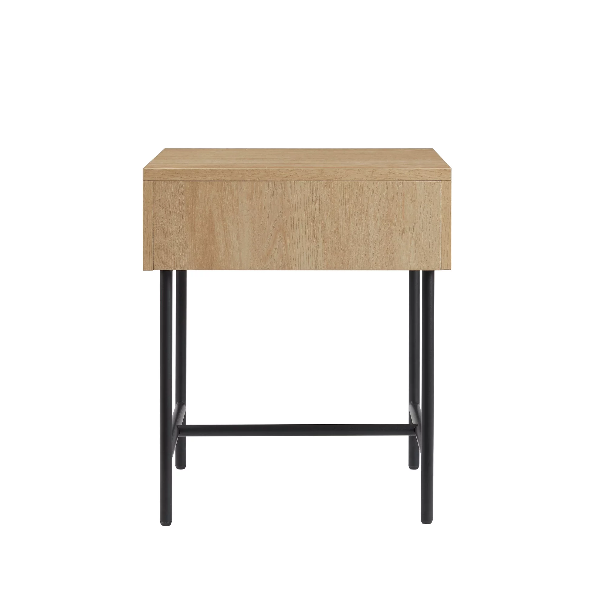 Walker Edison 18.5" Reeded 1-Drawer Side Table - Coastal Oak/ Black