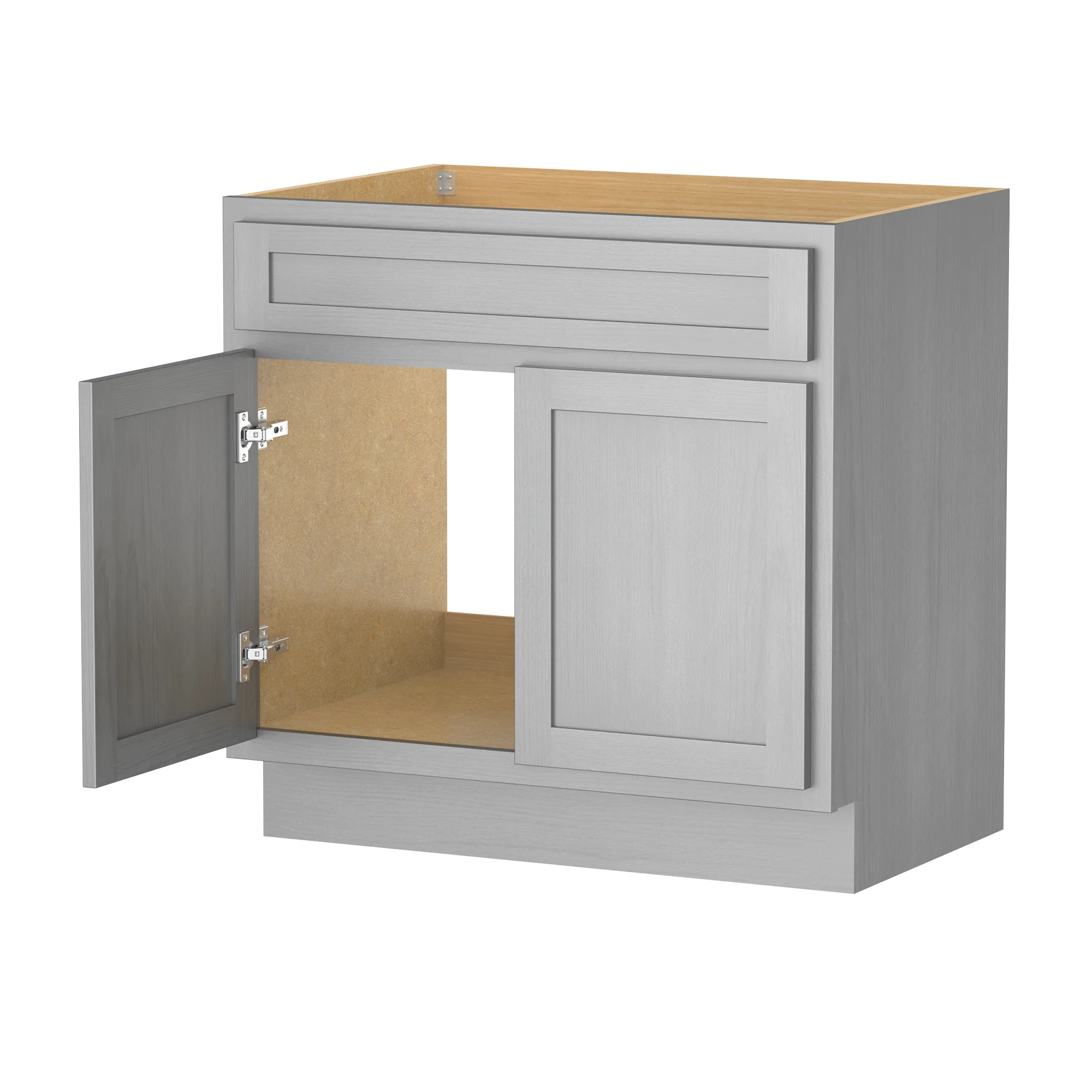 Vanity Art 30 Inch Double Shutter Door Bathroom Vanity Base Cabinet with Soft Closing Shaker Drawer