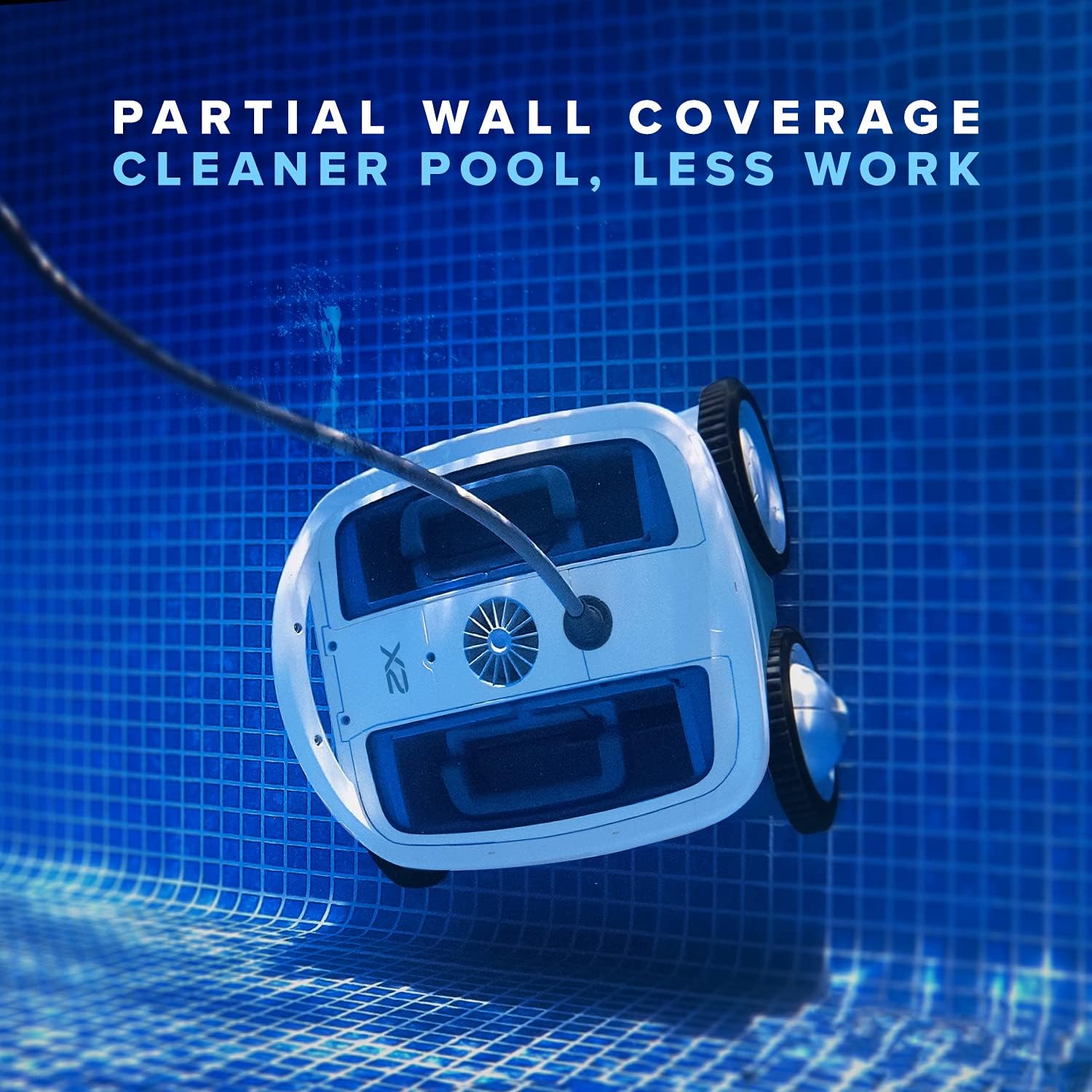 Aquabot X2 Robotic Pool Cleaner with Powerful Scrubbing Brush, Dual High Capacity Filters, AutoX Pool Mapping, and 2 Year Warranty