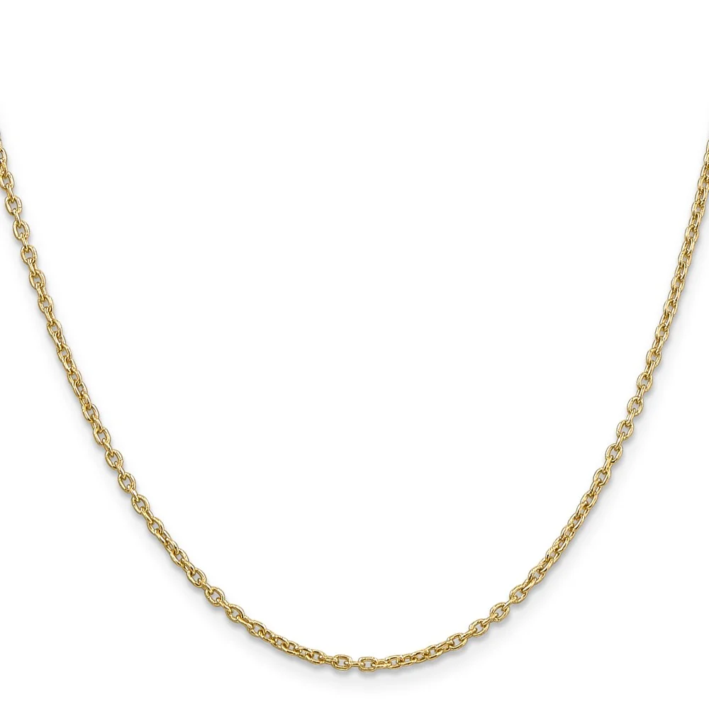 Primal Gold 14K Yellow Gold 2mm Round Open Link Cable Chain