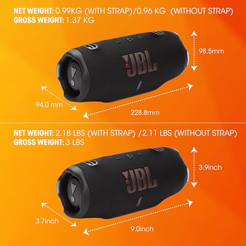 JBL Charge 6 - Portable Waterproof & Drop-Proof Bluetooth Speaker, Bold Pro Sound with AI Sound Boost, 28Hrs of Playtime