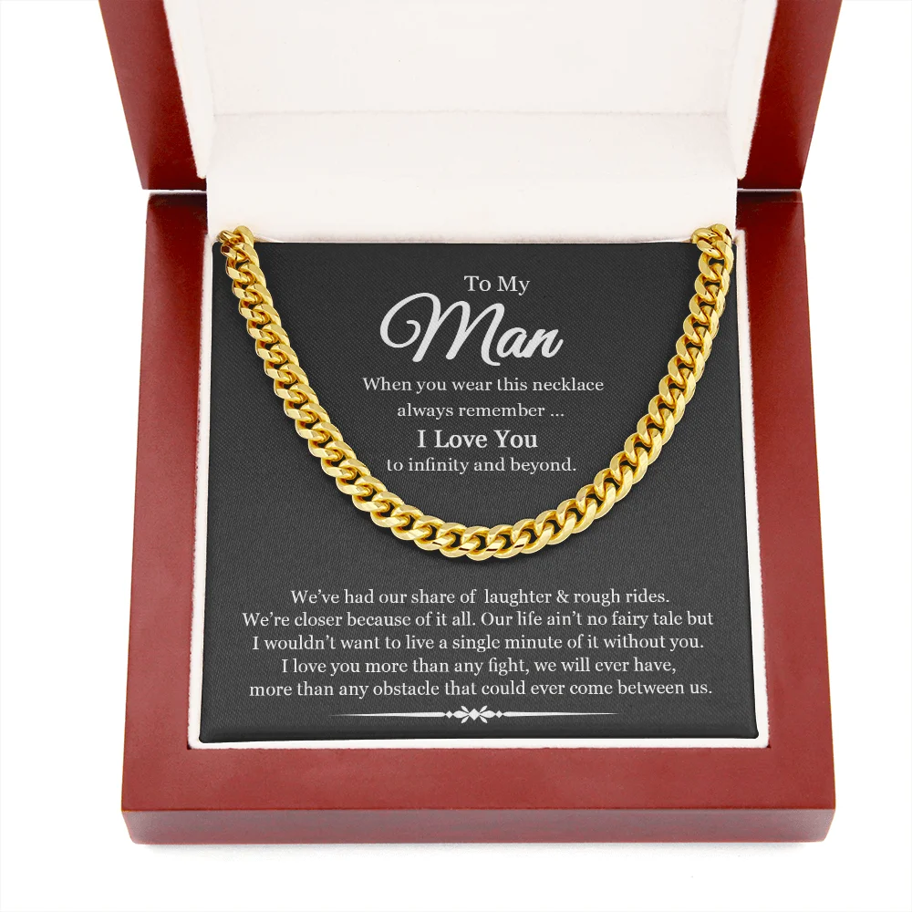 Custom Giant Yellow Gold Male Link Chain Necklace for Husband, Gift for Adult