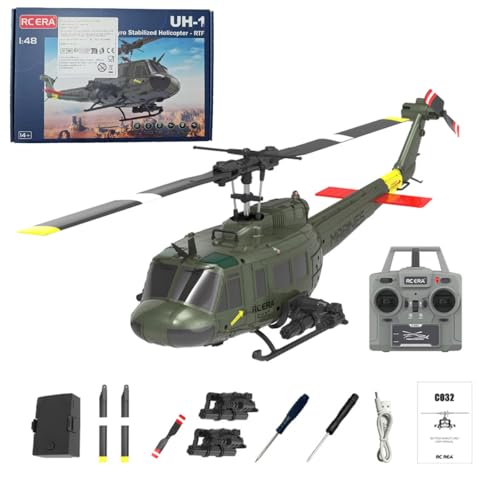 RC Helicopter for Adult, UH-1 Huey Remote Control Helicopter C032 1/48 Scale 2.4G 6CH RC Airplane Model