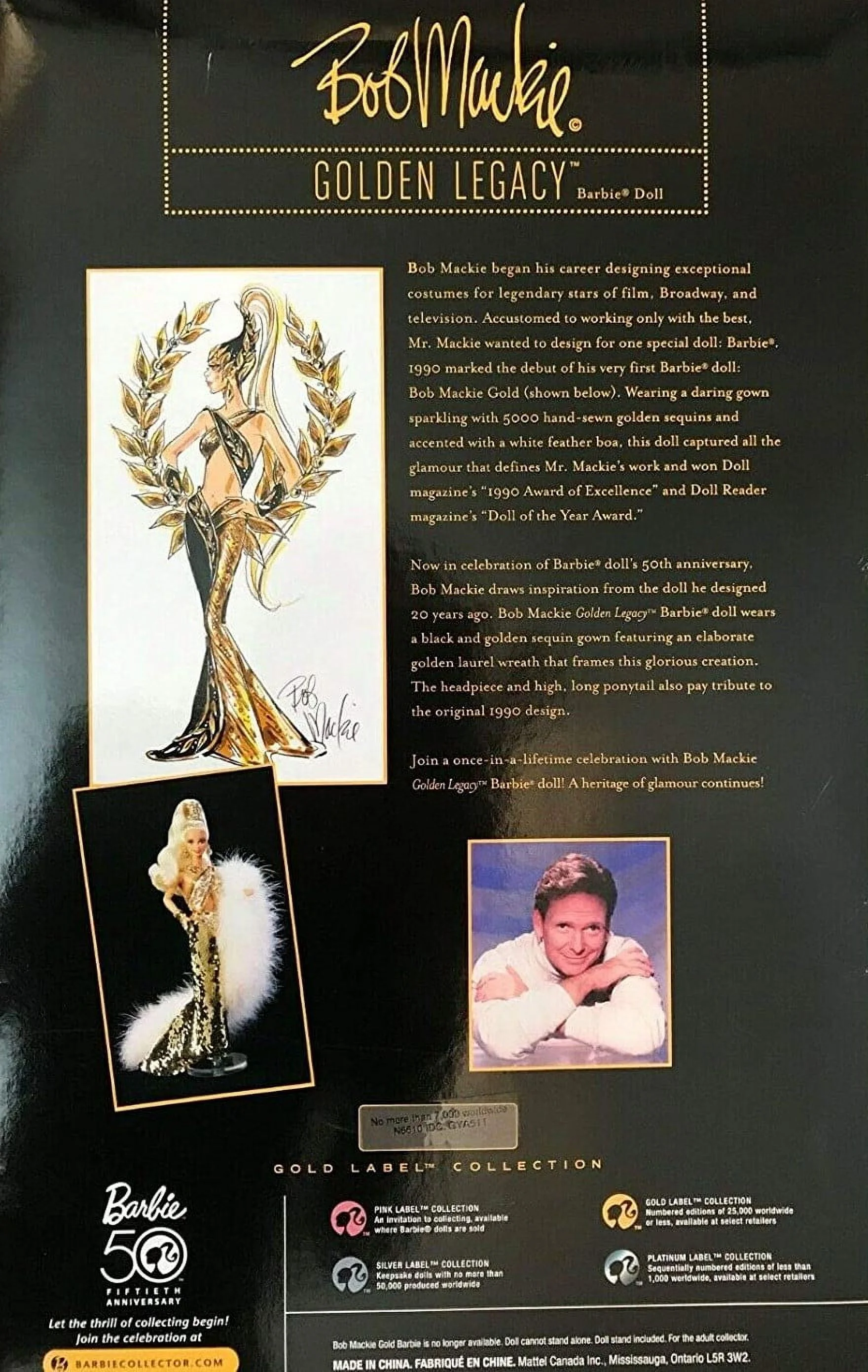 Golden Legacy Barbie Doll Bob Mackie Gold Label Limited Edition 2009 Mattel