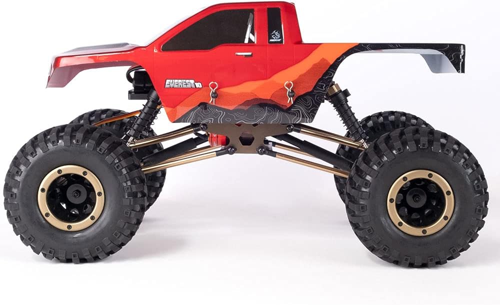 Redcat Racing Everest-10 Electric Rock Crawler with Waterproof Electronics, 2.4Ghz Radio Control (1/10 Scale), Red/Black