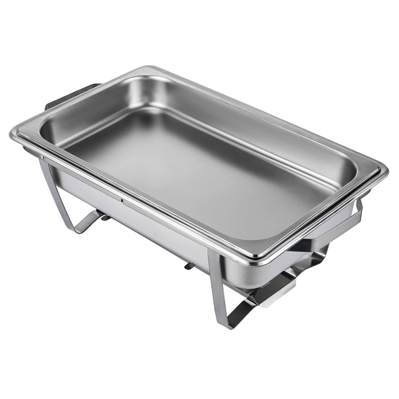 Mophorn Chafing Dish 8 Packs 8 Quart Stainless Steel Full Size Rectangular Chafers for Catering Buffet Warmer Set with Folding F