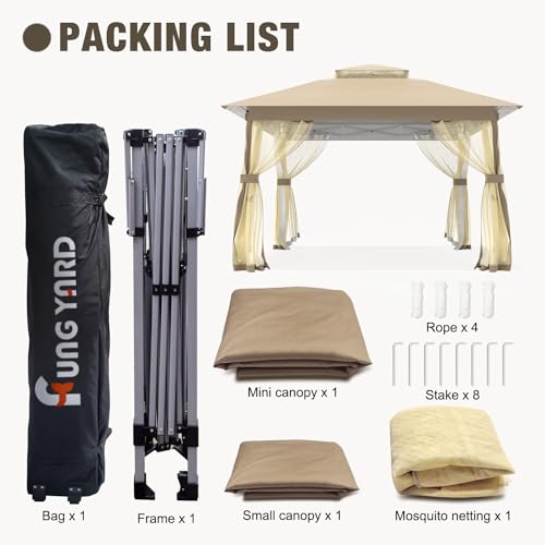 Outdoor Pop Up Gazebo 10x10 - Instant Canopy Tent with Mosquito Nettings