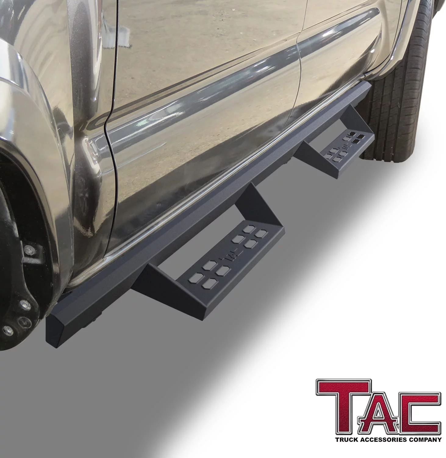 TAC Sniper Running Boards Compatible with 2005-2023 Toyota Tacoma Double Cab Truck Pickup 4" Drop Fine Texture Black Side Steps Nerf Bars Rock Slider