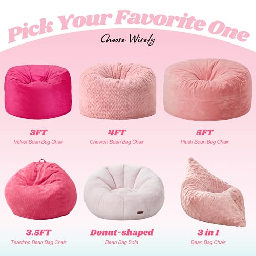 Hobestluk 3 in 1 Bean Bag Chair Giant Bean Bag Chairs Convertible Bean Bag Floor Cushion with Machine Washable Cover
