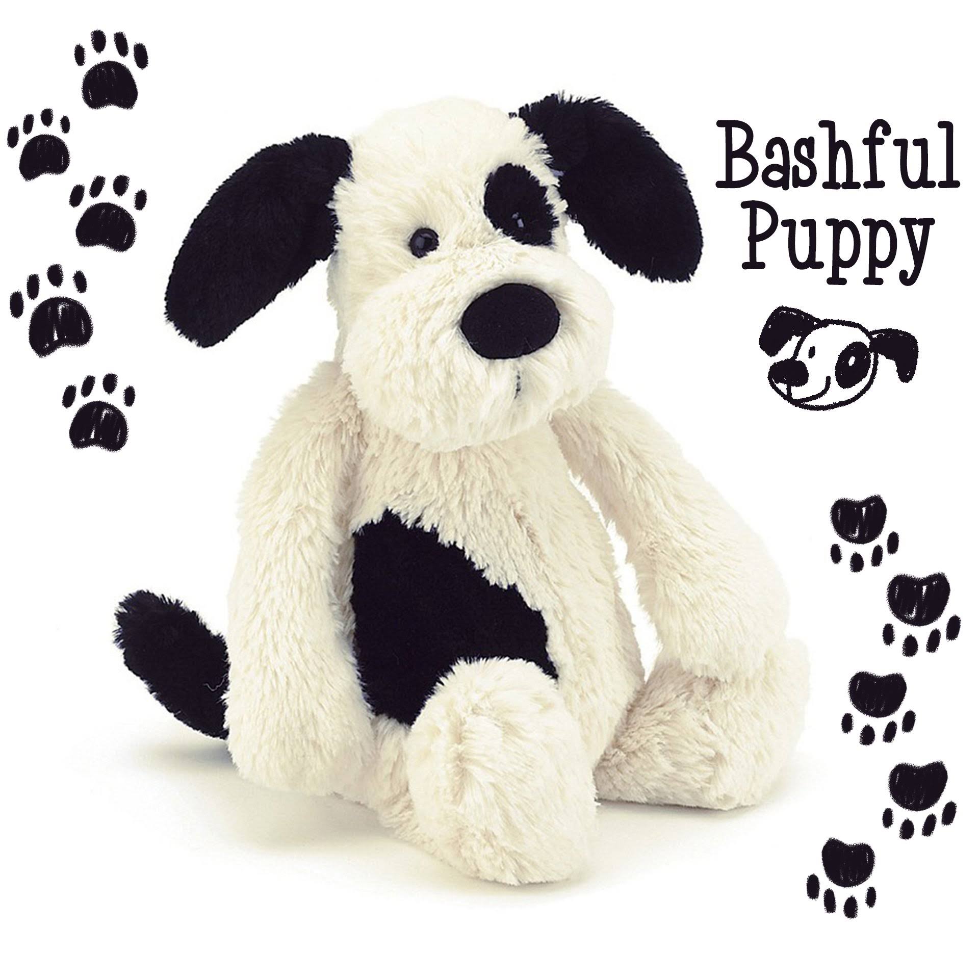 Jellycat Infant Bashful Huge Puppy Plush, Black/Cream