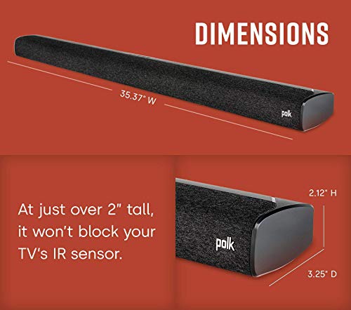 Polk Audio Signa S2 Sound Bar & Wireless Subwoofer – Exclusive VoiceAdjust Technology, Ultra-Slim Design, Works with 4K & HD TVs, HDMI & Optical