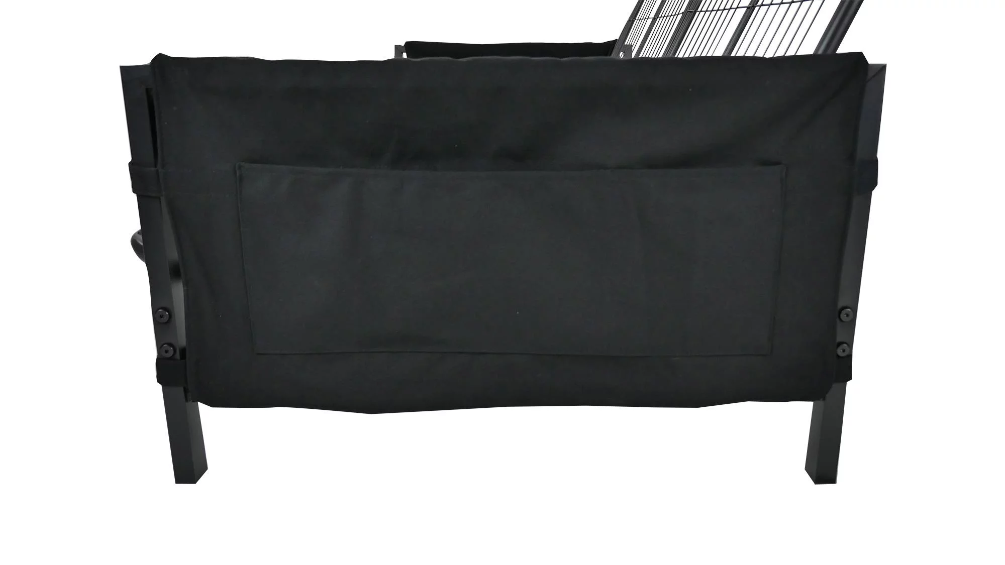 DHP Fairview Futon Set with Black Metal Frame, 6" Mattress and Storage Pockets, Black