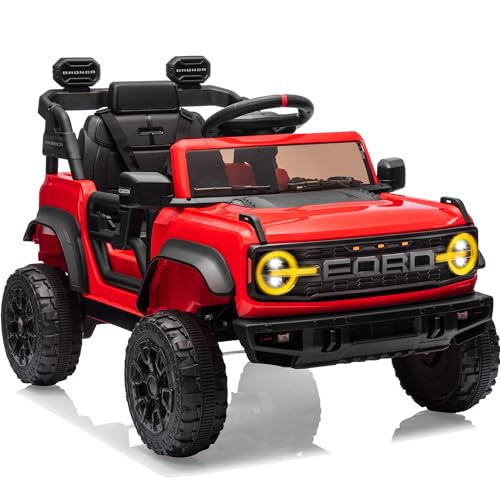 24V Ride on Toys for Big Kids, Licensed Ford Bronco Raptor 2 Seater Ride on Cars with Remote Control, Ride on Truck w/ 4-Wheeler Suspension, 3 Speeds