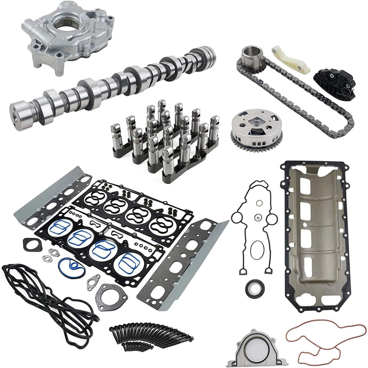 MDS Camshaft Lifter Kit w/Water Pump Timing Chain Kit Replacement for Dodge Ram 1500 5.7L V8 HEMI 2009-2019 Part 53021726AE 53022243AF 53021622BB