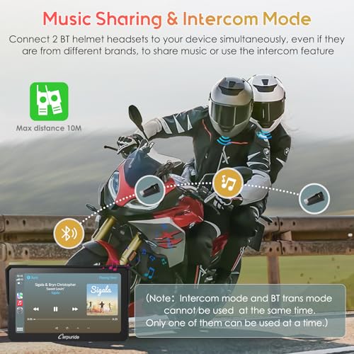 Carpuride W603 Motorcycle Carplay Screen, Wireless CarPlay & Android Auto for Moto, Remote Control，6.3" Waterproof Touchscreen, BT Trans