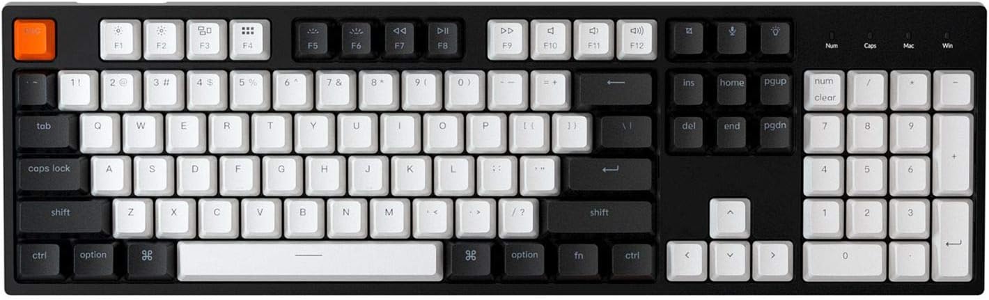 Keychron C2 Full Size Wired Mechanical Keyboard for Mac, Hot-swappable, Gateron G Pro Blue Switch, White Backlight
