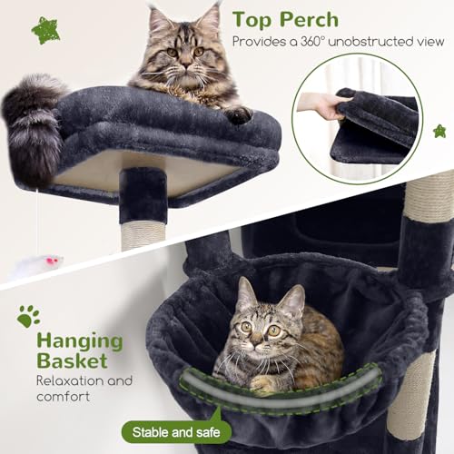 Globlazer Extra Large Cat Tower, 81-inch Tall Cat Tree for Big Cats 20 lbs