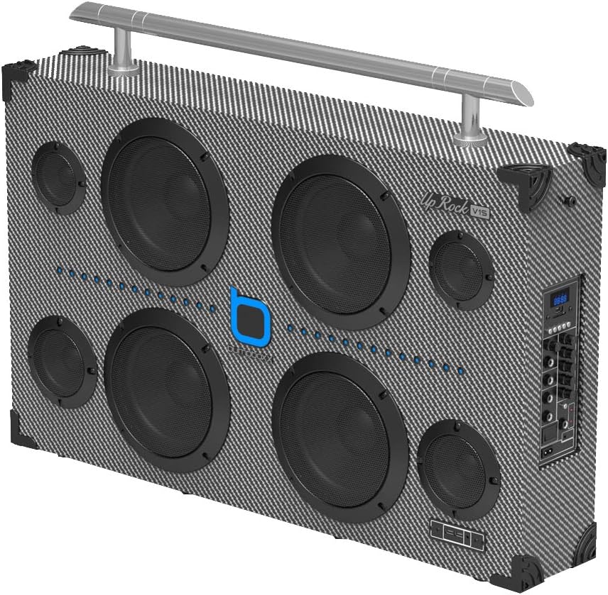 Bumpboxx Bluetooth Boombox Uprock V1s Black | Retro Boombox with Bluetooth Speaker | Rechargeable Bluetooth Speaker