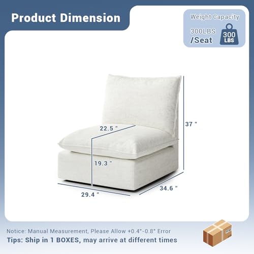 Cloud Modular Sectional Sofa, Waterproof Down Filled Sectional Sofas, High Backrest V Shaped 5 Seater Sectional Couches for Living Room