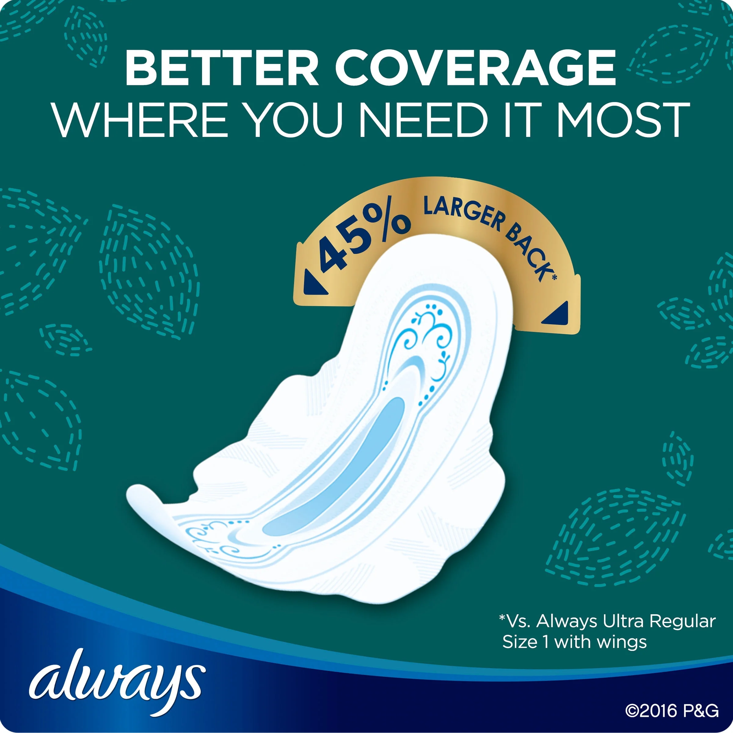 Always Ultra Thin Overnight Pads with Wings, Size 4, Overnight Absorbency, 36 Count