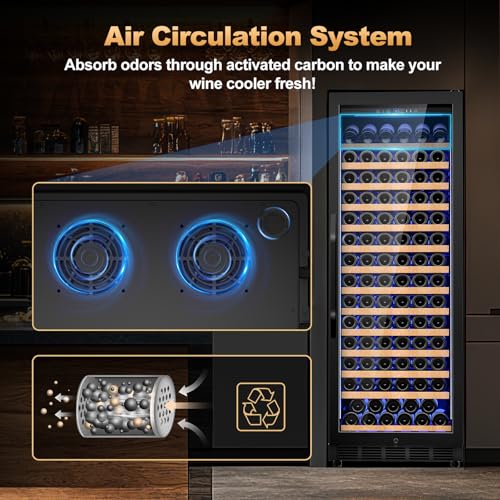 Cigar Electric Humidor, 35L 250 Counts Large Capacity Thermostatic Electric Cigar Cooler Cabinet with Digital LED Screen, Safety Lock