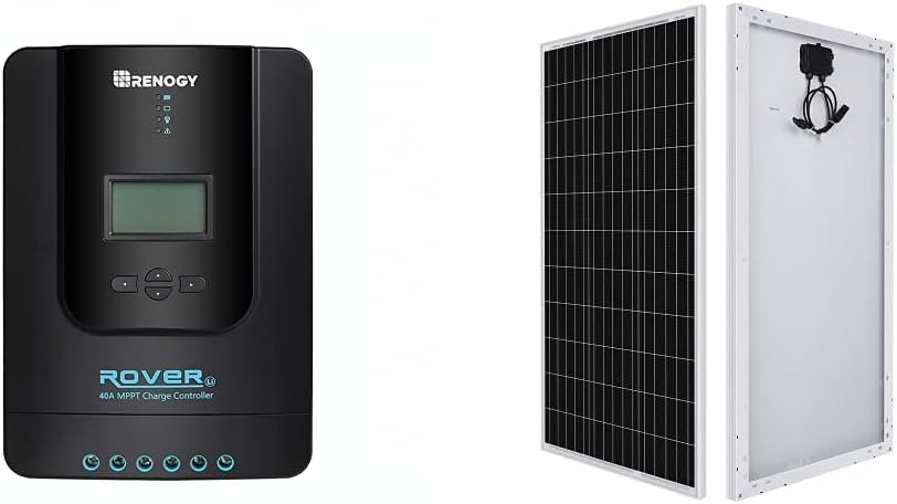 Renogy Rover 40 Amp 12V/24V DC Input MPPT Solar Charge Controller Auto Parameter Adjustable LCD Display Solar Panel Regulator fit for Gel Sealed