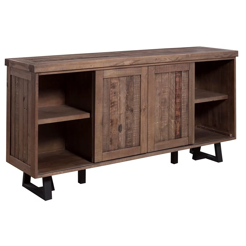 Home Square 4 Piece Set with Dining Table Dining Side Chairs & Dining Sideboard
