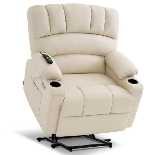 MCombo Oversized Power Lift Recliner Chair for Elderly, Lift Chair with Heat and Massage, Lift Recliner for Big and Tall, Cup Holders