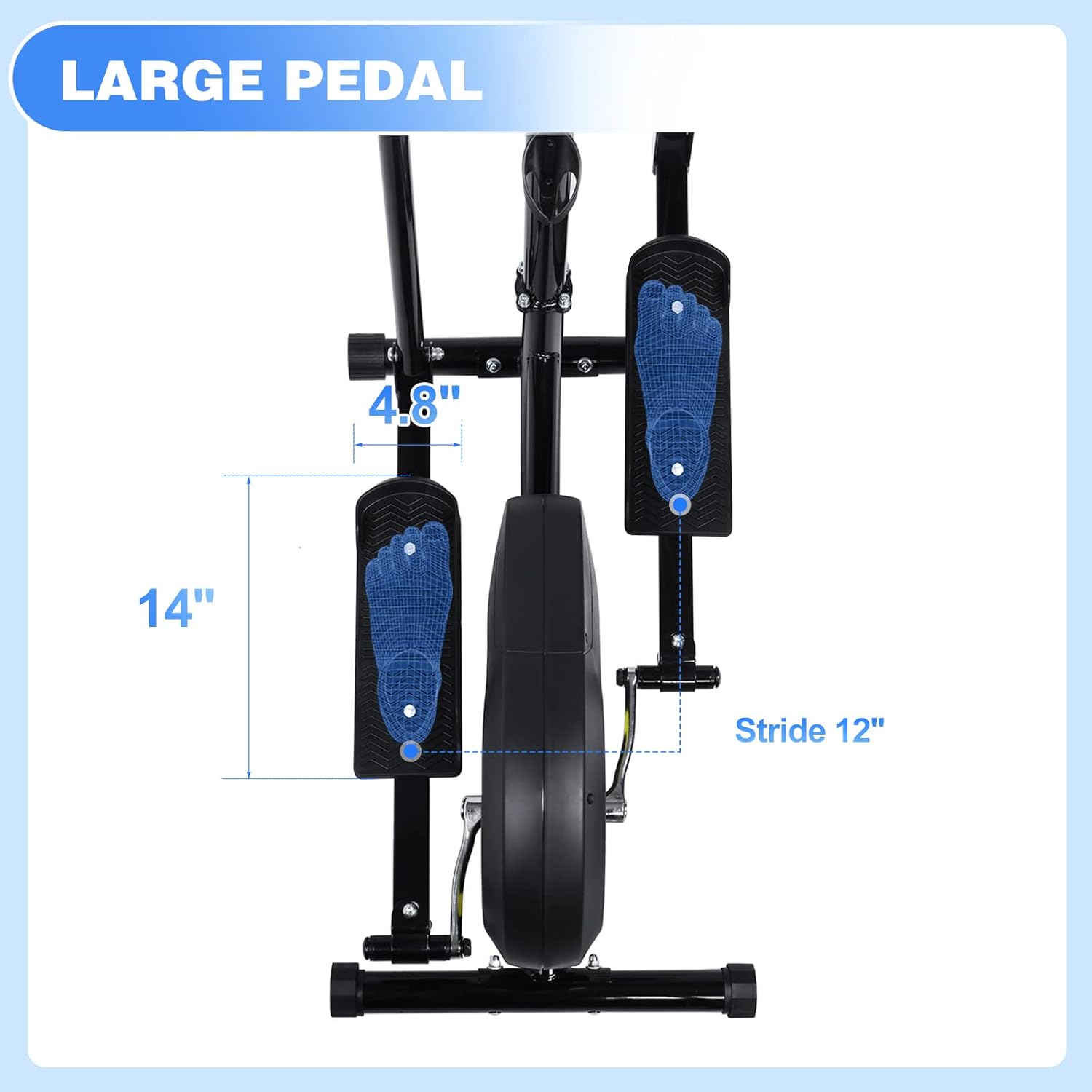 Elliptical Machine for Home Use, Doufit EM-01 Eliptical Exercise Machine Trainer with LCD Monitor and 8-Level Adjustable Resistance (2022 Upgraded)