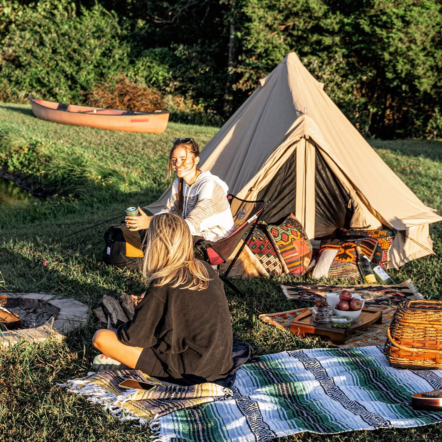WHITEDUCK Regatta Canvas Bell Tent - w/StoveJack, Waterproof, 4 Season Luxury Camping and Glamping Yurt Tent Outdoor