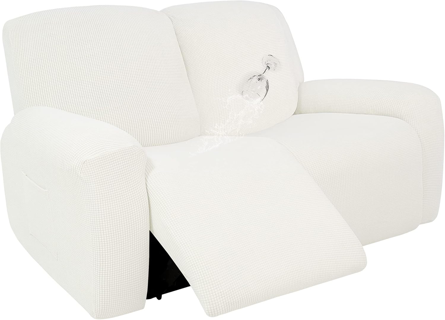 Easy-Going 100% Dual Waterproof Recliner Sofa Cover, 8-Pieces Stretch Reclining Couch Cover with Pocket