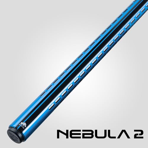 RHINO Nebula 2 Pool Cue - 100% Carbon Fiber Shaft & Composite Butt. Time Crystal Tip, Pro Taper Design, 12.4 mm,12.8 mm. 3/8-8 Joint