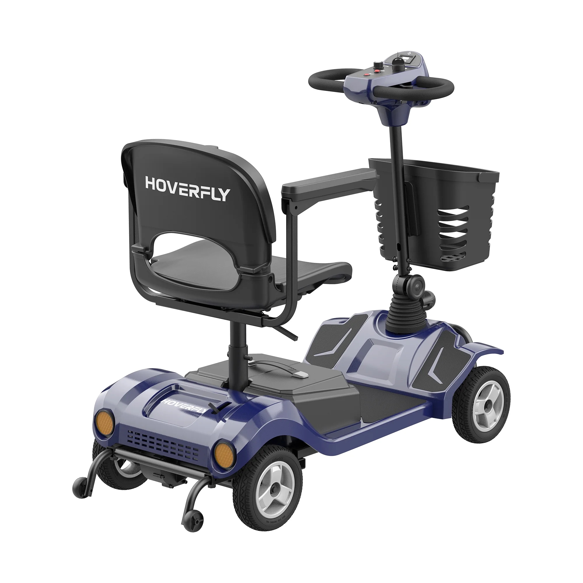 Hoverfly T4 Mobility Scooter for Elderly, 4 Wheel Mobility Compact Scooters for Seniors 330lbs with Lights Basket, Blue - Curated Treasures Market