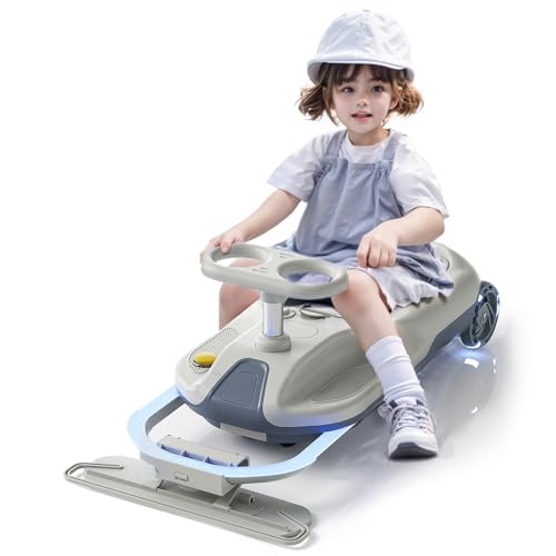 Upgraded Clean Car for Kids, Metal Rod with Built-in Bearings for Precise Steering, Electric Go Kart with Cleaning Function