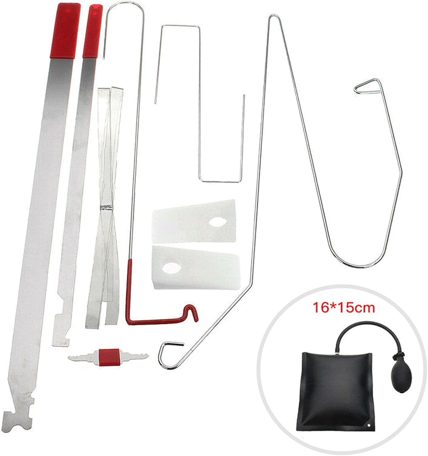 10PCS Useful Car Repair Tools DIY Fix Hand Tools, Kit Universal Car Door Portable Car Vehicle Emergency Tool Kit + Air Pump (TSUS190468-01) Pack of 2