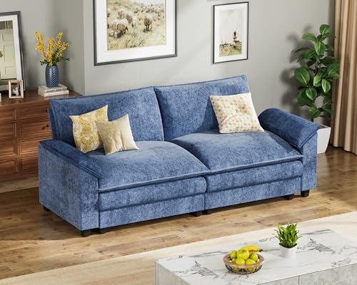 Homall 119" Modular Sectional Sofa, L Shaped Sofa Couch with Reversible Ottoman, DIY Combination Chenille Deep 3-Seat Cloud Couch for Living Room