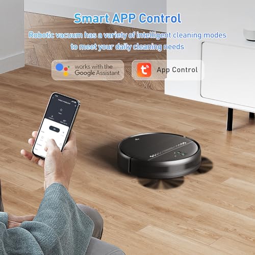 Robot Vacuum and Mop Combo, 2-in-1 Mopping Robot Vacuum Cleaner with 2300Pa Suction, 2.87'' Slim Design, Wi-Fi/App/Voice Control