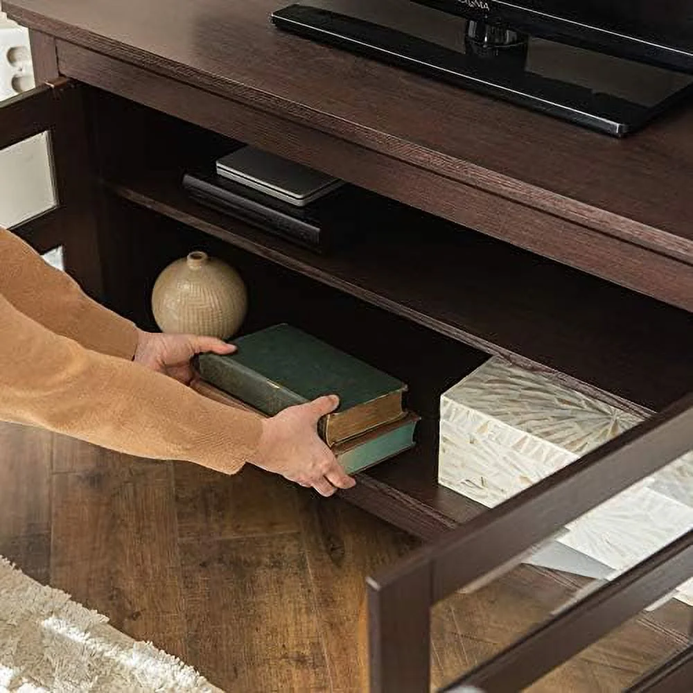 RUNFAYBIU Modern Farmhouse Wood Corner Universal TV Stand for TV's up to 50"