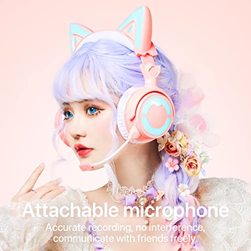 YOWU Cat Ear Headphones 4GS -Wireless Bluetooth Noise Cancelling Headphones
